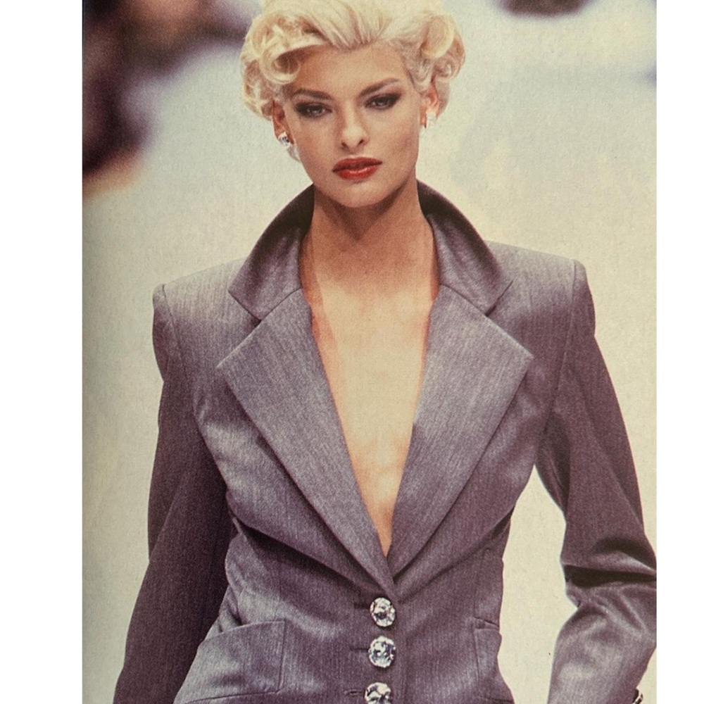 Vintage GianFranco Ferre gray pencil skirt suit -46